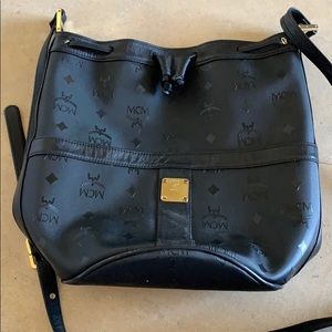 MCM black bucket bag